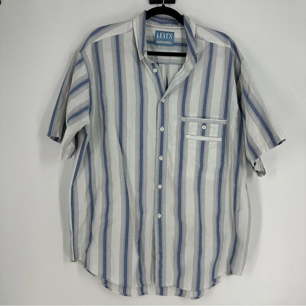 LEVI’S Men’s Vintage Striped Casual Button Down Short Sleeve Top Sz XL